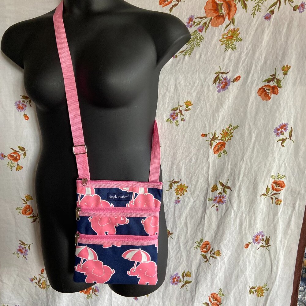 Simply Sothern Crossbody Adjustable Bag Pink Elephants
